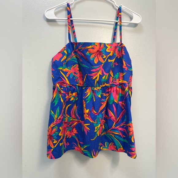 J. Crew Vibrant Floral Camisole in Blue and Pink - Picture 1 of 4